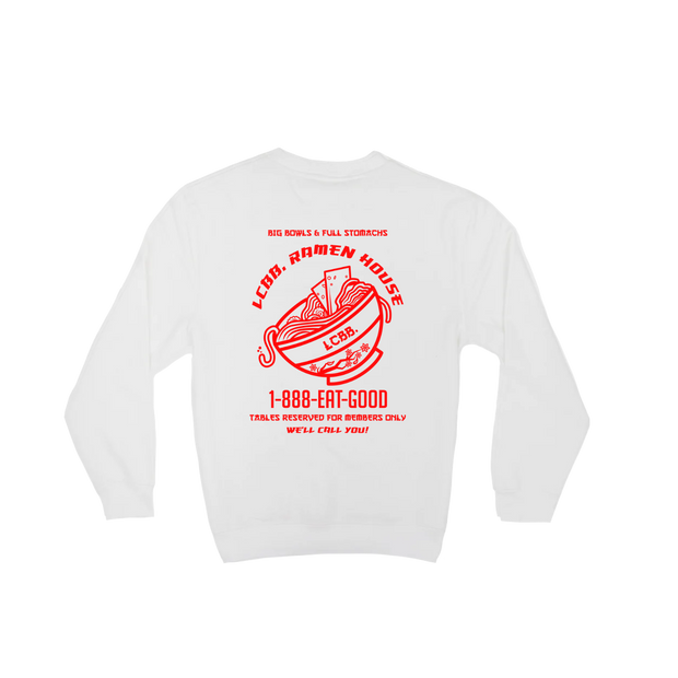 LCBB “Ramen House” Premium Crewneck “White/Red”