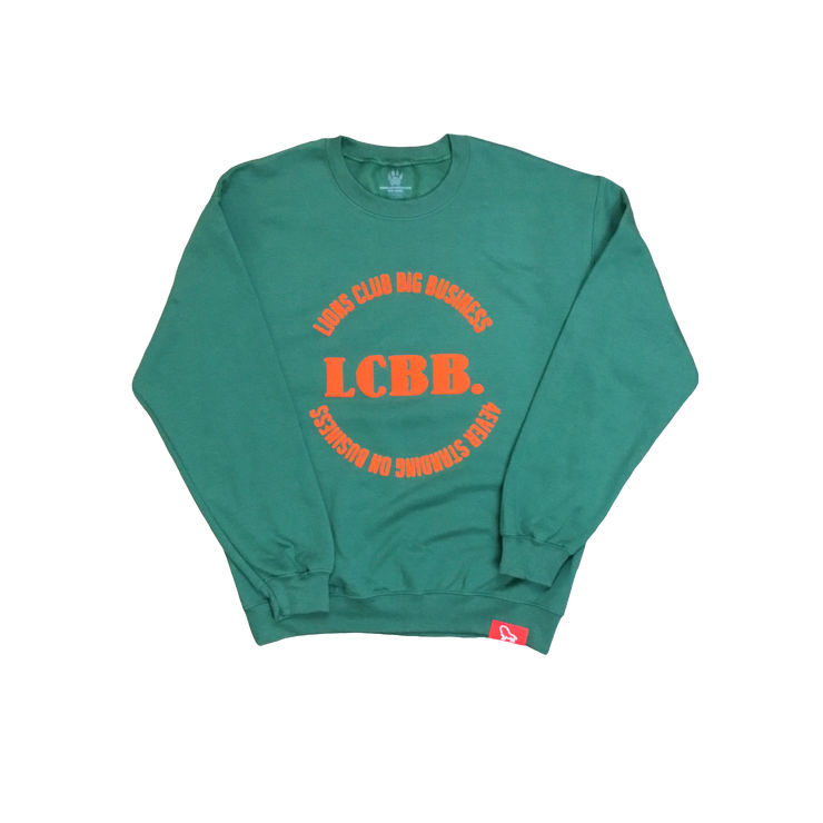 LCBB “Seal” Puff Print Crewneck(Military Grn/Orange)